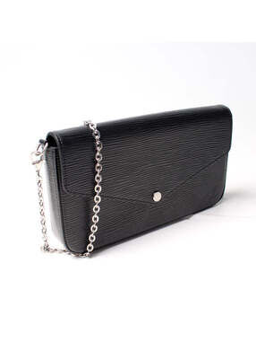 LOUIS VUITTON LV Pochette Félicie in Black,EPI leather